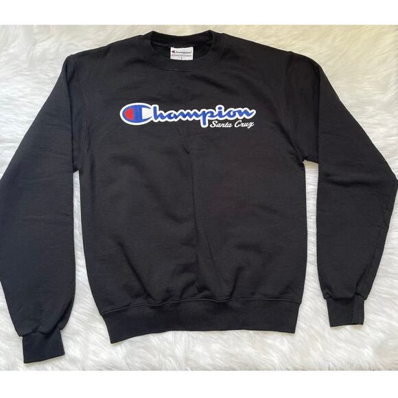 Champion Santa Cruz Men's Crewneck Pullover Black Sweater Size Small - EUC - Picture 1 of 11